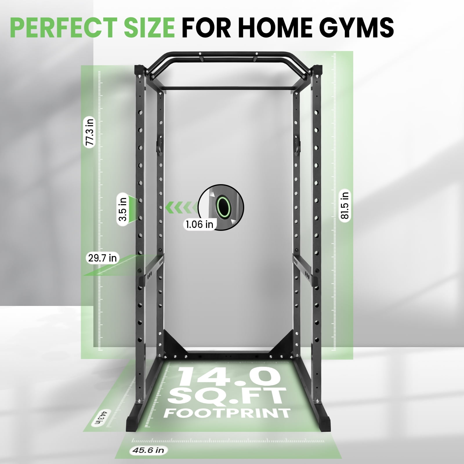 Squat Stand Rack, Weight Workout Machine, Rack Cage for Weight Training, Power Rack - Adjustable Safety Bars Space-Saving Silver 1200lb Capacity for Home Fitness