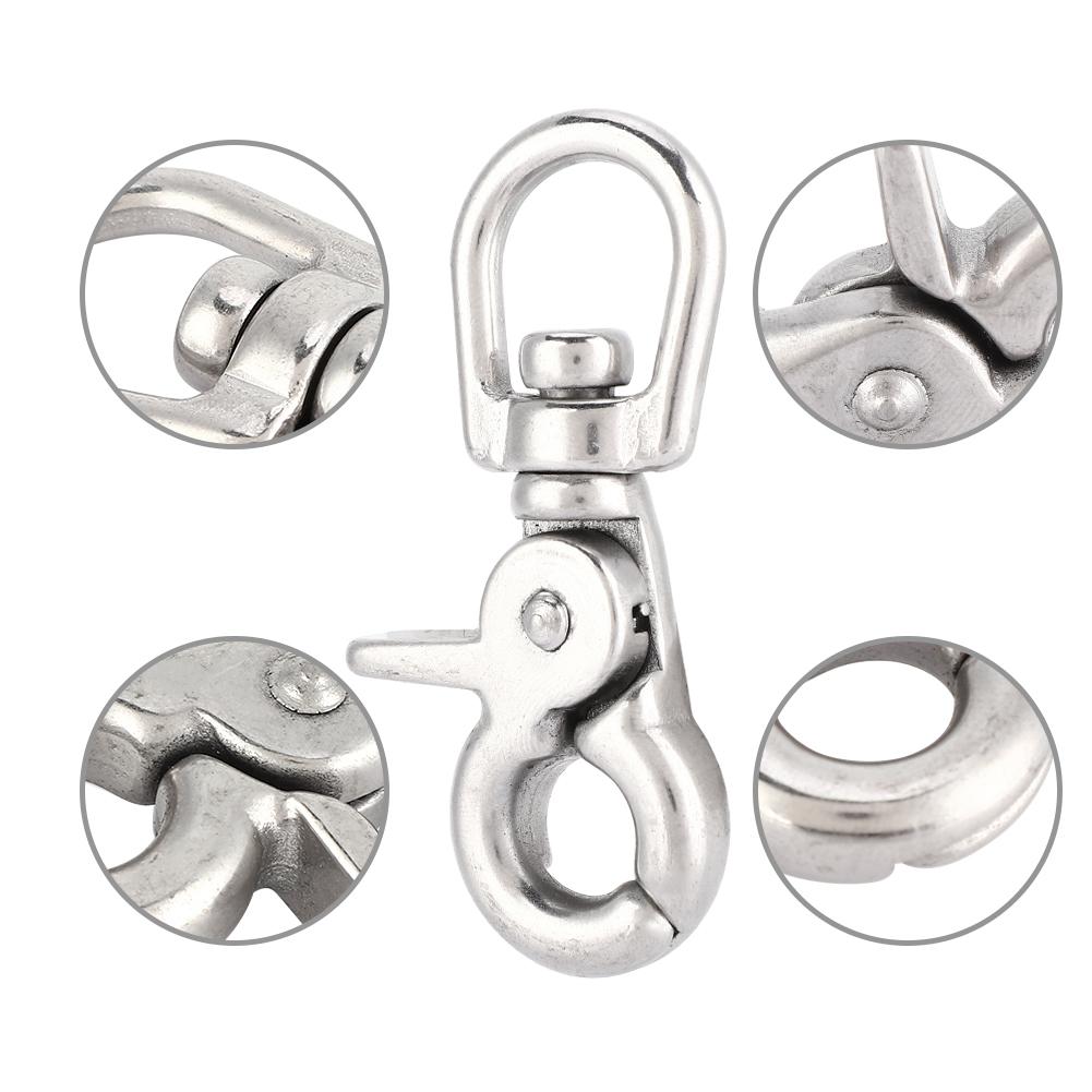 Tebru Snap Hook, Marine Snap Hook,Durable Stainless Steel Trigger Swivel Snap Hook Clasp