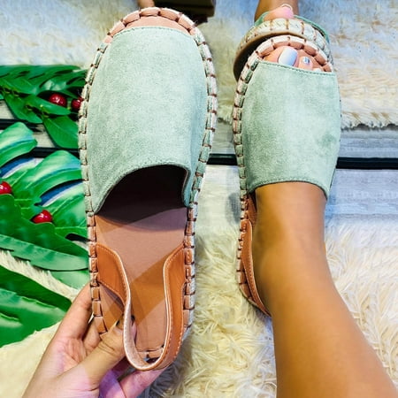 

HIBRO Fashion Women s Casual Shoes Breathable Flats Slip-on Outdoor Leisure Sandals