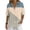 D-Navy, variant on Womens Cotton Tops Fashionable Print Half Button-Down Placket Short Sleeve V-neck Loose Fit Shirt for Summer Daily B-Olive Green