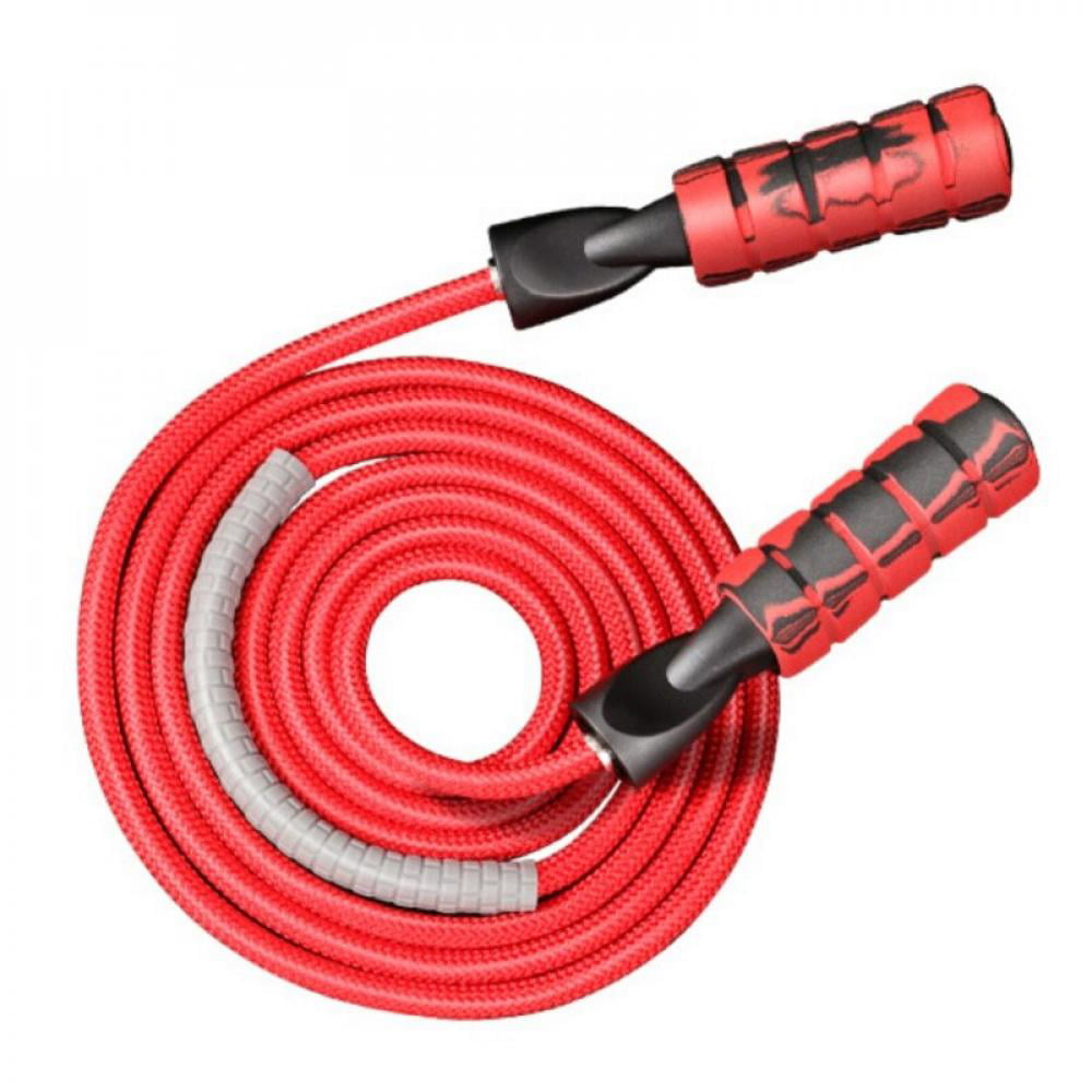 Fitness Adjustable Excercise Foam Handle Skipping Rope Braided Cable Jump Rope 