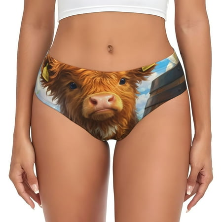 Naloa Calf Butterflies Lilies A Womens No Show Cotton Underwear Mid-High Waisted Soft Ladies Panties Strech Breathable Briefs -3X-Large