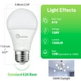 thumbnail image 2 of A19 LED Light Bulb, 100W Equivalent Light Bulbs, 15W 5000K Daylight, 1500 Lumens, Non-Dimmable LED Bulb, E26 Standard Base for Indoor and Outdoor, ETL Listed, 4-Pack, 2 of 6