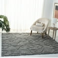 thumbnail image 3 of SAFAVIEH Florida Doug Floral Vines Geometric Shag Area Rug, Grey, 4' x 4' Square, 3 of 11