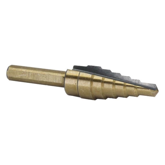 Drill America #2 HSS Black & Gold Step Drill Bit (3/16" - 1/2" by 1/16")