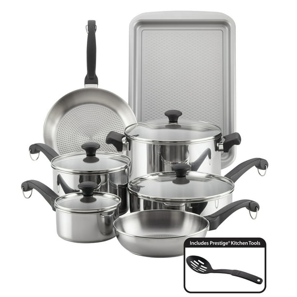 Farberware 12Piece Classic Traditions Stainless Steel Pots and Pans