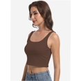 thumbnail image 5 of Women’s Sexy Square Neck Double Lined Seamless Sleeveless Cropped Tank Yoga Crop Basic Tops, 5 of 6