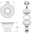 thumbnail image 3 of Elkay LKQS35CA Polymer Drain Fitting, Removable Basket Strainer and Rubber Stopper Caviar, 3 of 7