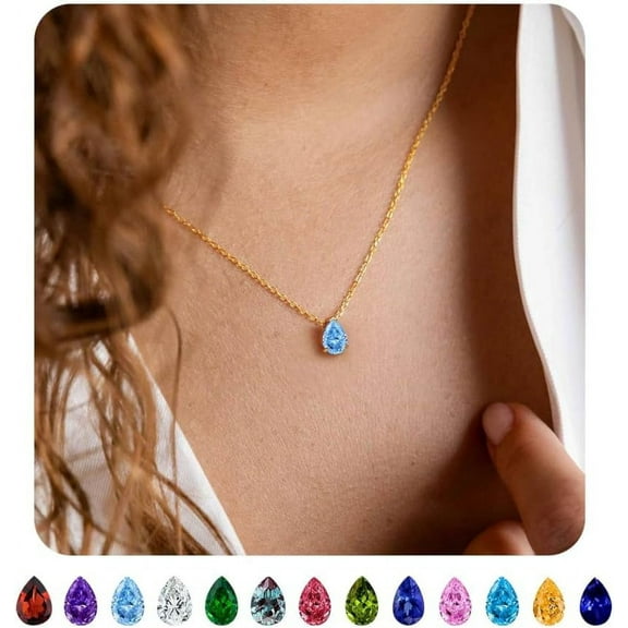 Birthstone Necklace For Women - January To December Birthstone Necklace For Women, Dainty Cubic Zirconia Pendant Necklace For Women, Jewelry For Women[Z4013]