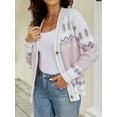 thumbnail image 6 of Michellecmm Women Knit Cardigan Long Sleeve Button Closure Contrast Color Fall Casual Jacket Sweater, 6 of 9