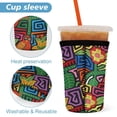 thumbnail image 3 of Set of 3 Packs Reusable Hot And Iced Coffee Cup Sleeve Neoprene Tumbler Sleeve Mola De Panama Mounted(16,24,32oz), 3 of 8