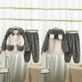 thumbnail image 4 of ShomPort Kids Fuzzy Pajama Set Long Sleeve Hooded Pullover and Pants Toddler Winter Warm Loungewear Set, 4 of 4