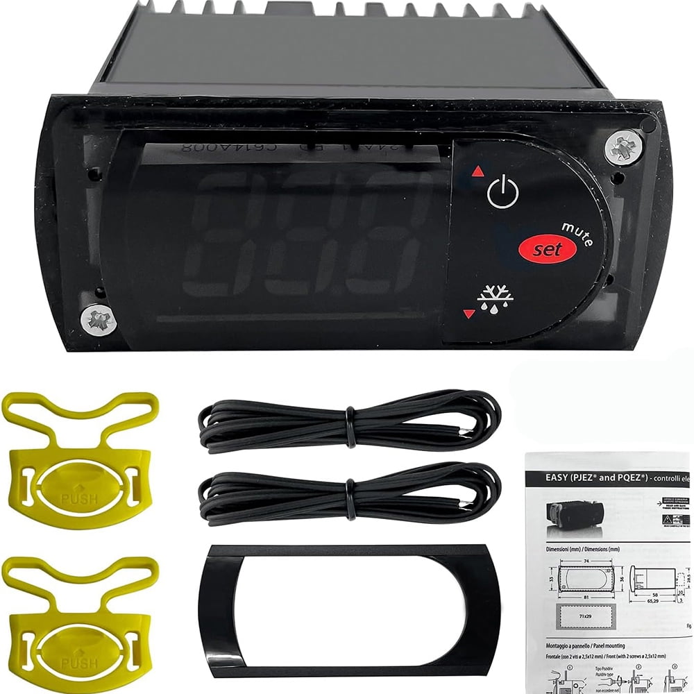 Digital Temperature Thermostat Controller For Carel PJEZS0E000,230V/50-60HZ with 2pcs NTC Probes Thermometer for Medium Low Temperature Ventilation Refrigeration Units