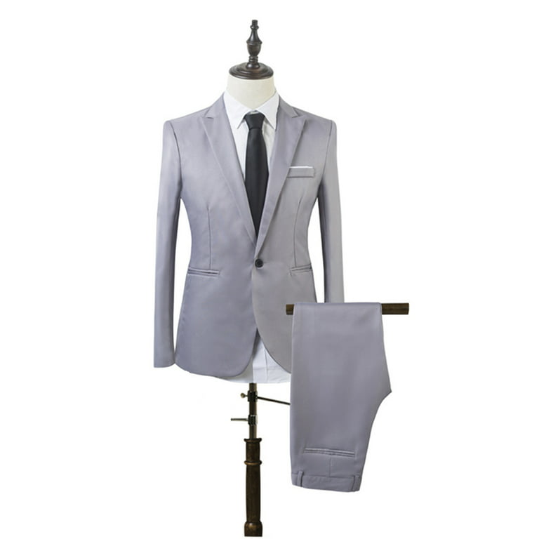 Stamzod 3 Piece Tuxedo Suits Slim Fit Casual Suit Blazer One Button Wedding  Prom Jackets Shirt&Trousers Black XXXL