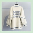 thumbnail image 5 of Autumn Korean version English letters fashion thickened knitted mid-length sweater cardigan women High Street Loose Fit coat, 5 of 6