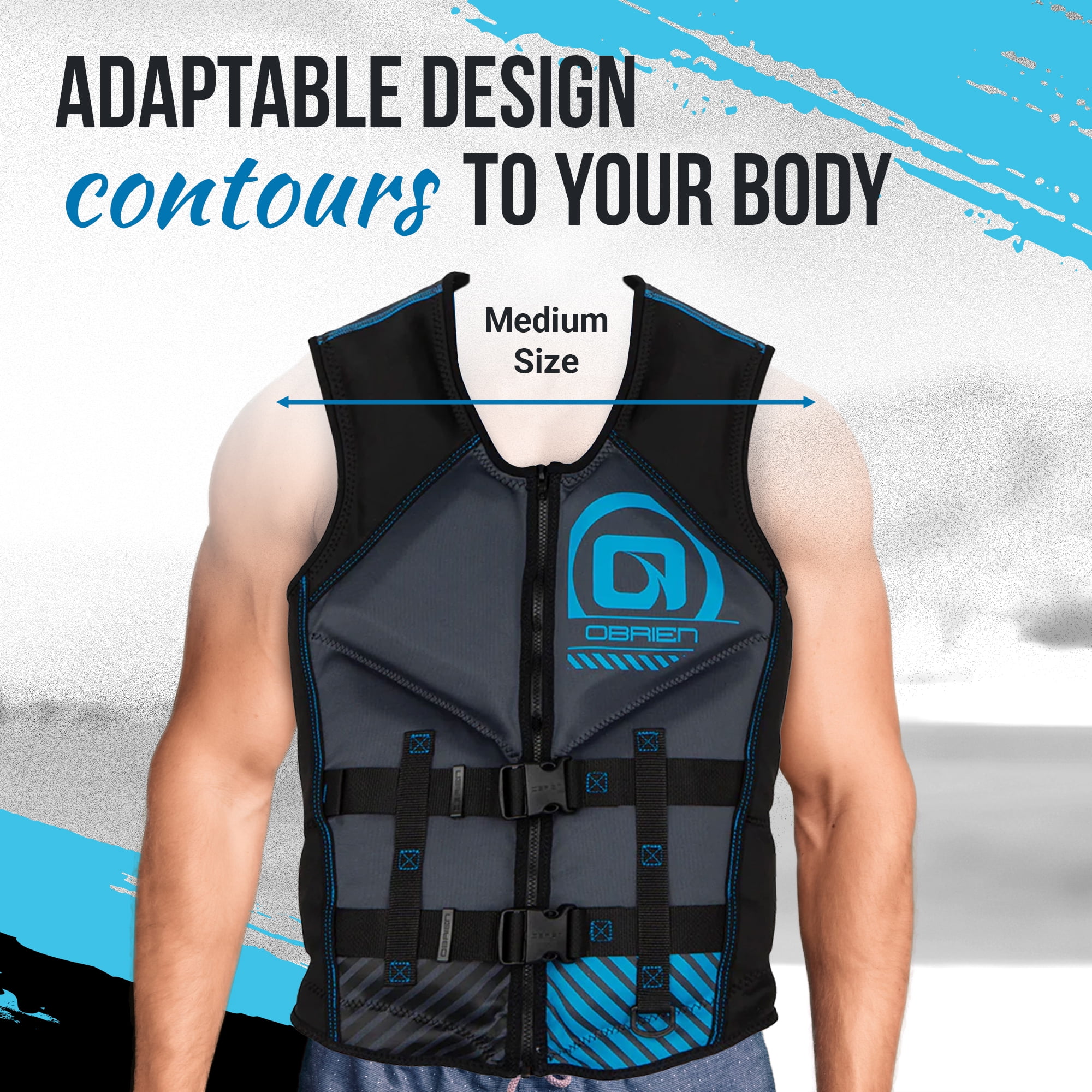 O'Brien Men's Recon M Life Jacket with Split Back Panel, and Ring, Blue