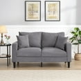 thumbnail image 2 of 57" Loveseat Sofa Couch,Modern Upholstered Comfy Sofa with 2 Pillows for Living Room Bedroom Apartment Small Space,Light Gray, 2 of 7