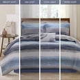 thumbnail image 3 of Madison Park Queen Size 9 Piece Comforter Set with Cotton Bed Sheets Navy,Bed in a Bag,All Season Bed Set,Cozy and Lightweight, 3 of 8