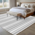 thumbnail image 4 of Area Rug for Living Room, Gray Stripes Non-Slip Indoor Large Carpet for Bedroom/Dining Room, Vintage Minimalist Lines Texture Washable Low-Profile Rectangle Floor Runner Rugs - 6 x 9 Ft, 4 of 8