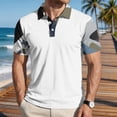 thumbnail image 2 of Homeyce Golf Polo Shirts for Men Short Sleeve Collar Polo Shirts Button Work Fashion Casual Classic Polo Sweatshirt Solid Color Golf Shirts,White M, 2 of 5