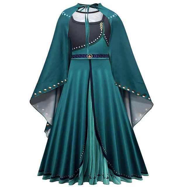 Disney Frozen 2 vestido de princesa para niñas Snow Queen Elsa Anna Halloween Cosplay disfraz carnaval cumpleaños fiesta niños ropa Set3T (etiqueta 110) Gao Jinjia LED