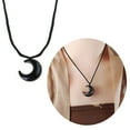 thumbnail image 2 of UNTERING Necklace Resin Moon Necklace Black/Colorless Moon Pendant Necklace Jewelry New Chinese Simple Clavicle Chain Women Men, 2 of 7