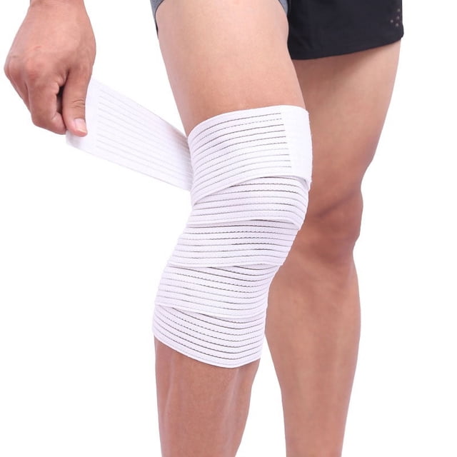 Highly Elastic Thigh Compression Wrap Breathable Leg Support Bandage 130cm-white-