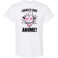 thumbnail image 3 of Inktastic I Really Love Anime with Cute Anime Cat and Hearts T-Shirt, 3 of 5