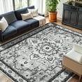 thumbnail image 4 of Sonoro Kate 6x9 Area Rugs for Living Room Bedroom, Non Slip Boho Machine Washable Indoor Floor Carpet, Gray, 4 of 8