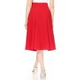 thumbnail image 3 of Moa Collection Women's Solid Flared Lightweight Elastic High Waist Long Midi A-line Skirt, 3 of 6