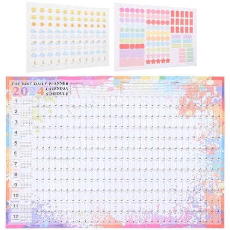 SHINYPASING Daily Use Calendar Paper Classroom 1 Set 28.69X20.44X0.04in
