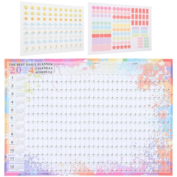 SHINYPASING Daily Use Calendar Paper Classroom 1 Set 28.69X20.44X0.04in