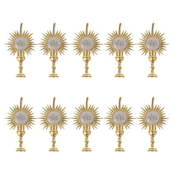 LYTMENT 10pcs First Holy Communion Cake Topper First Communion Cake Decoration Christening for Kids Baby Shower Birthday Party Supplies Golden