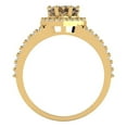 thumbnail image 4 of Clara Pucci 14K Yellow Gold 1.49ct Champagne Halo Ring for Women, 4 of 8