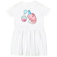 thumbnail image 3 of Inktastic Cute Axolotl Birthday with Cupcake Girls Toddler Dress, 3 of 5