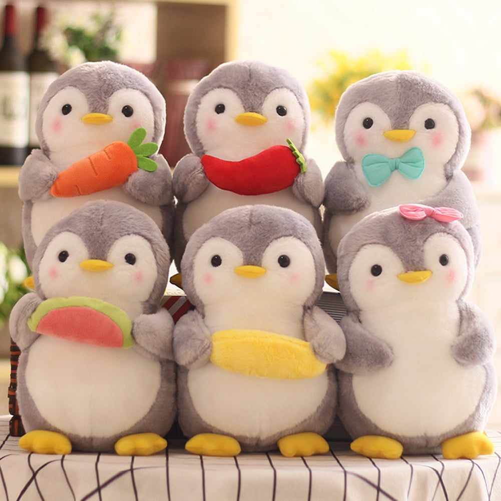 Porfeet Cute Penguin Hugging Fruit Plush Stuffed Doll Kids Toy Home Decor Valentine Gift Watermelon