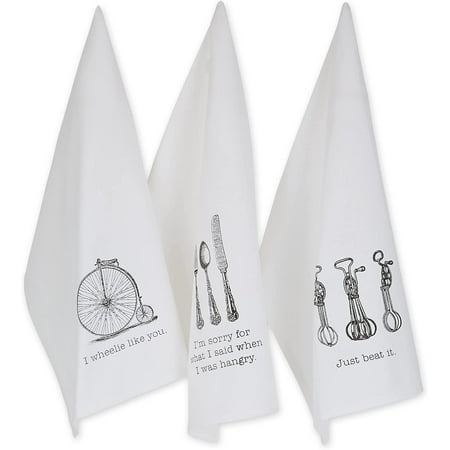 

Decorative Printed Kitchen Collection Vintage Flatware Dishtowel Set