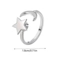 thumbnail image 3 of Versatile Rotatable Adjustable Anxiety Relieving Pressure Relieving Silver Plated Zircon Ring for Finger, 3 of 5