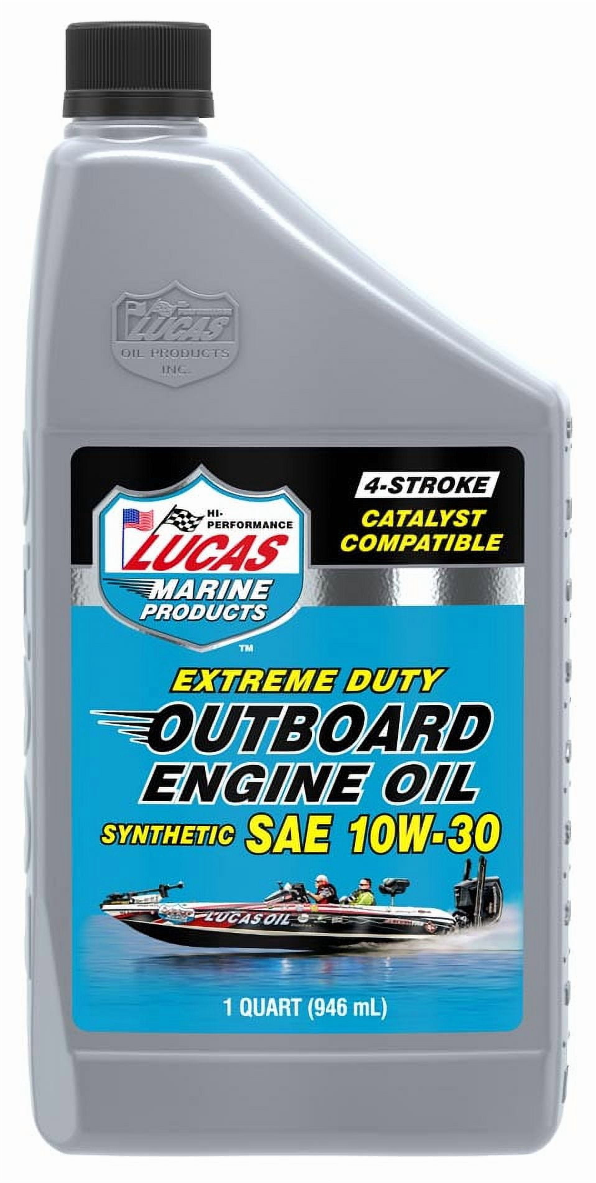 (3 pack) Lucas Oil 10661 Outboard Engine Oil Synthetic SAE 10W-30, 1 QT