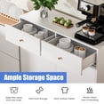 thumbnail image 5 of Trash Storage Cabinet with 2 Drawers, Double Tilt Out Trash Can Cabinet, Hidden Garbage Bin, Free Standing Laundry Sorter Organizer for Kitchen Dining Living Room, Bathroom, White, 5 of 8