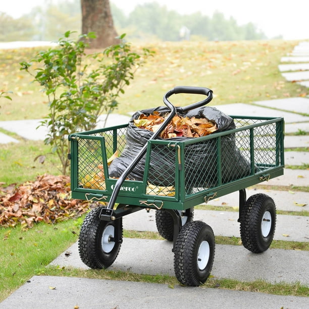 Allieroo Utility Wagon Farm and Ranch HeavyDuty Steel Garden Cart with