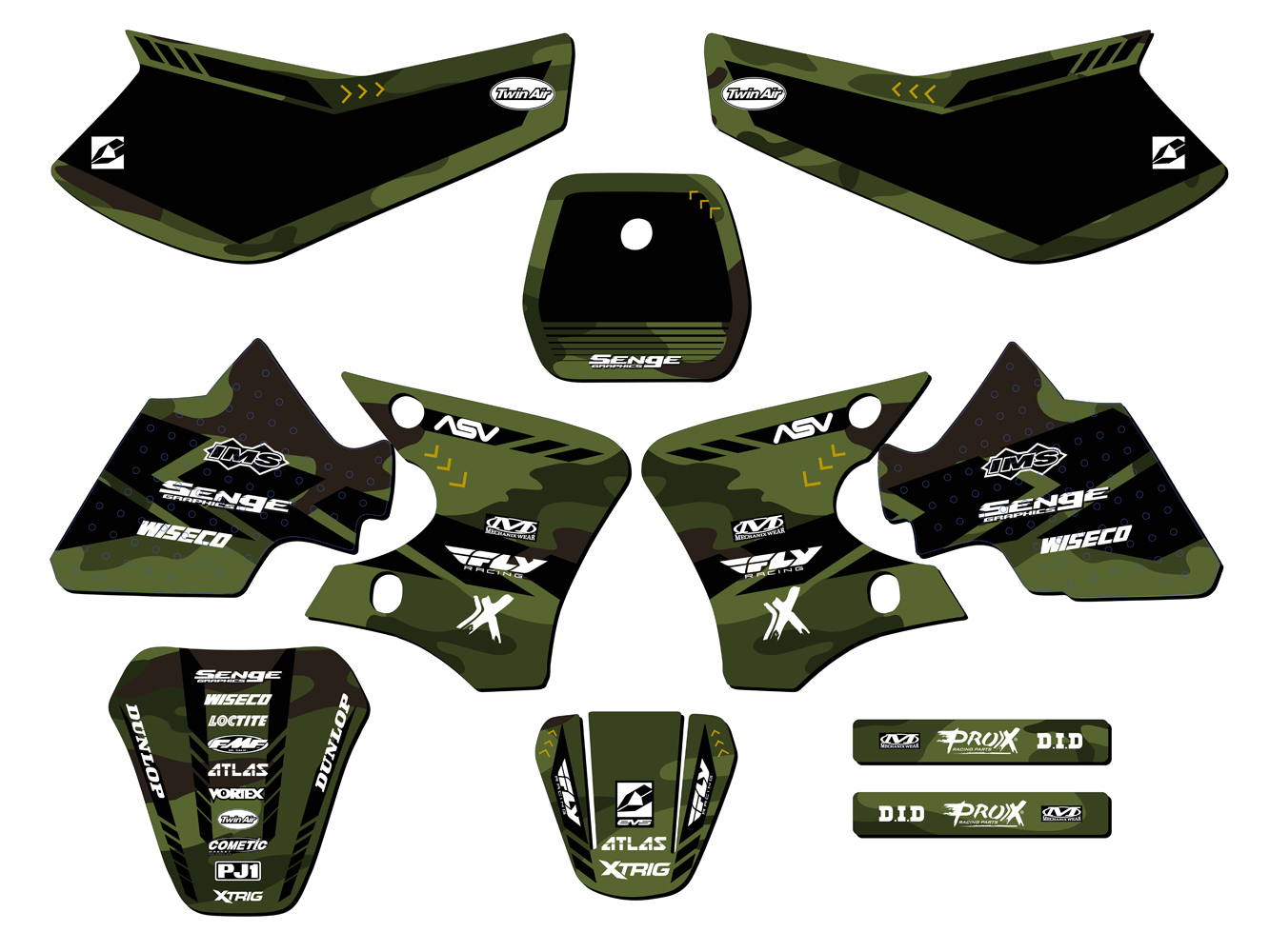 20002008 TTR 90 APACHE Green Senge Graphics Complete Kit Compatible