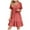 Watermelon Red, variant on Qiopertar Summer Casual V-Neck Short Sleeve Mini Dress for Women Solid Color Knee-Length Party Wedding Cocktail Night Out Fashion Dress, Light Blue S