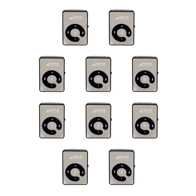 Bearachild mini reproductor de mp3 recargable tf compatible dispositivo de reproducción de música portátil incorporada equipo de audio negro Negro 10Conjunto