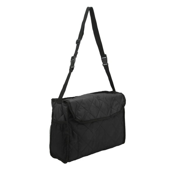Bolsa de almacenamiento colgante para silla de ruedas, acolchada, de algodón, para el hogar, accesorios para andador, scooter y carrito, color negro