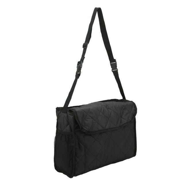 Bolsa de almacenamiento colgante para silla de ruedas, acolchada, de algodón, para el hogar, accesorios para andador, scooter y carrito, color negro