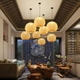 thumbnail image 2 of LittleGlovo Retro Rattan Bamboo Pendant Lights Hand Woven Spherical Stairwell Lighting, 2 of 17