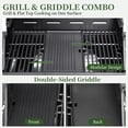 thumbnail image 3 of Nice Cooker 4-Burner Propane Gas Grill with Side Burner, 46000 BTU Outdoor Grill with Porcelain-Enameled Cast Iron Grates and Pan, Double Layer Lid, Built-in Thermometer for Outdoor Cooking Patio BBQ, 3 of 8