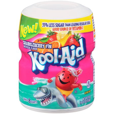 (6 Pack) Kool-Aid Sugar-Sweetened Sharkleberry Fin Powdered Soft Drink, 19 oz