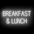 thumbnail image 1 of SpellBrite BREAKFAST & LUNCH LED Sign for Business. 35.1" x 15.0" White BREAKFAST & LUNCH Sign Has Neon Sign Look With Energy Efficient LED Light Source. Visible from 500+ Feet, 8 Animation Settings., 1 of 4